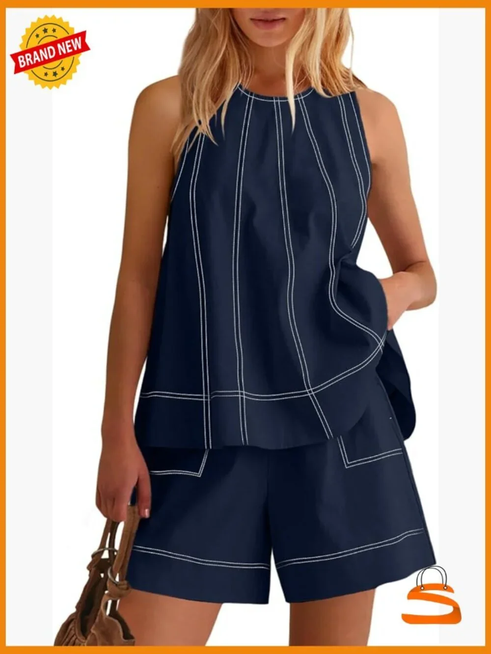 Women's 2 Piece Summer Tank Top and Shorts Matching Set Vacation Outfit